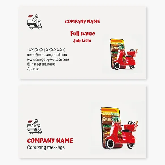 Business card template Food and grocery delivery