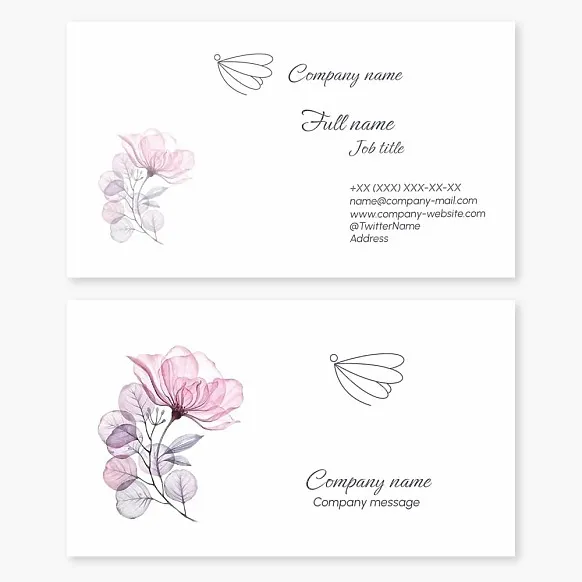 Business card template Butterfly, Flower, beauty, salon, shop, boutique