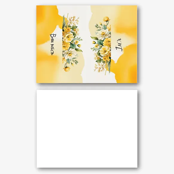 Шаблон подвійної іменної візитки з квітами