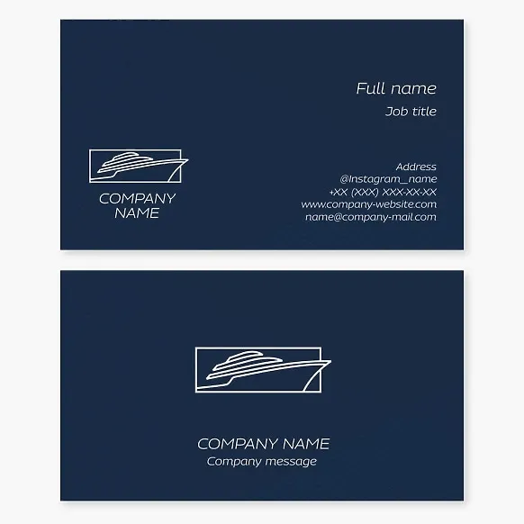 Cruise ship business card template
