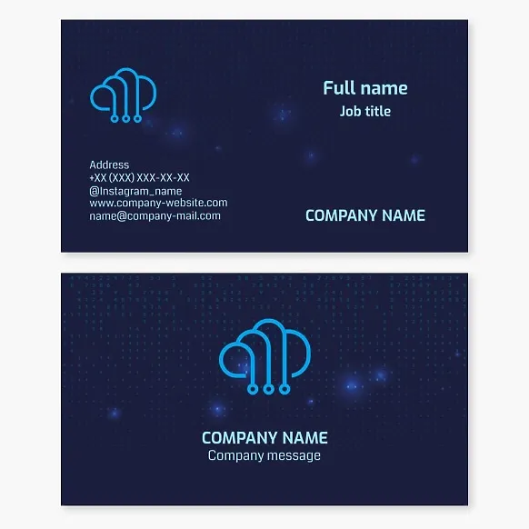 Business Card Template Cloud Storage, Cloud Computing, Cloud Tools