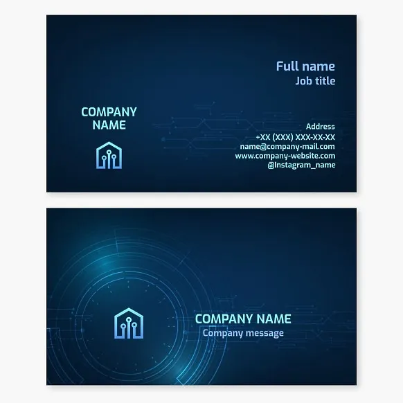 Business card template. "Smart Home" system.