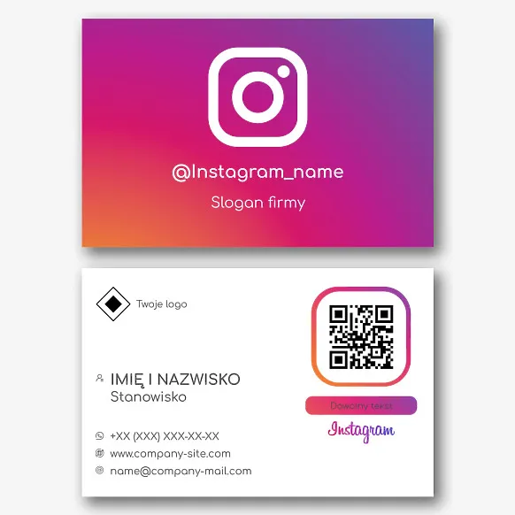 Szablon wizytówki Instagram