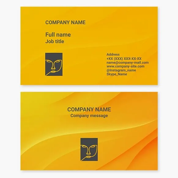 Business card template. Art gallery. Woman's face with a lock of hair.