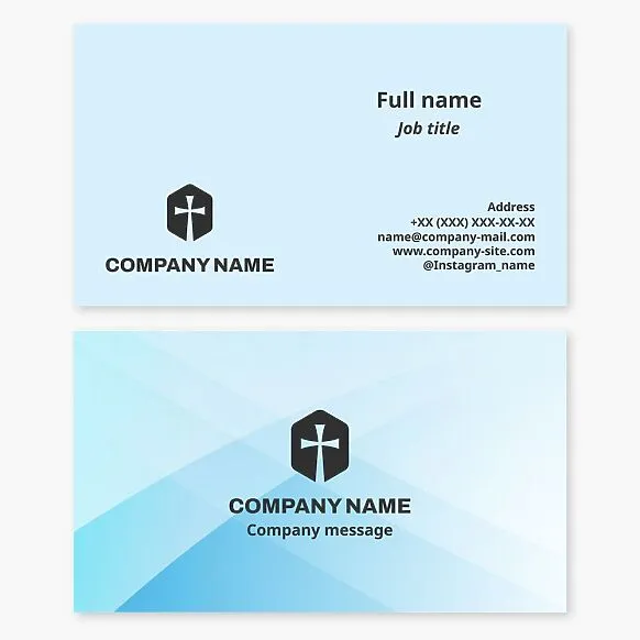 Black Cross Logo | Church, Cemetery, Funeral Home | Business Card Template.