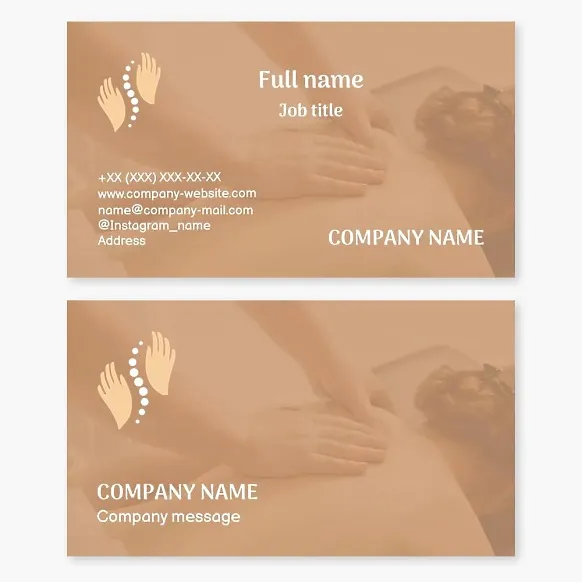 Business card template Massage, massage parlor