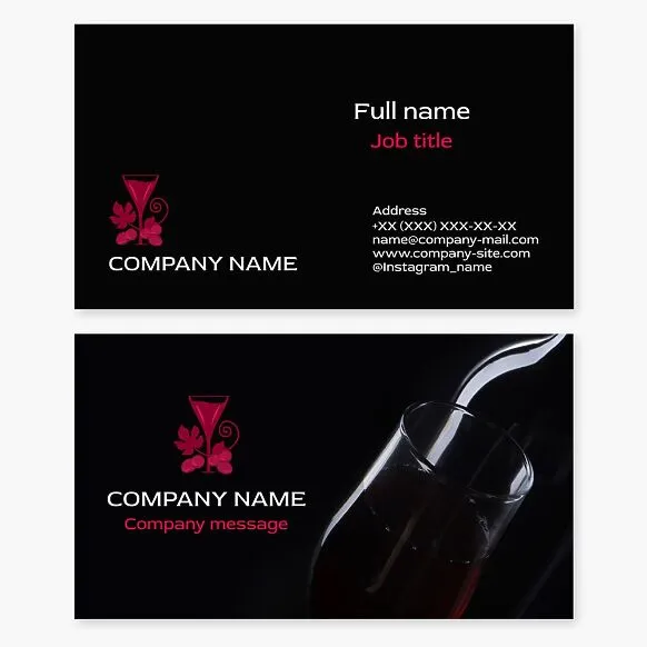Business card template. Winemaking.