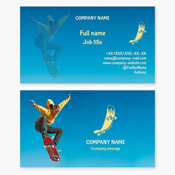 Business card template Skateboarding