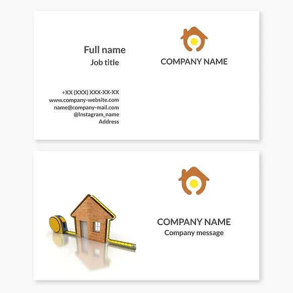 Business card template Expert assessment of buildings and structures, technical pre-sale inventory