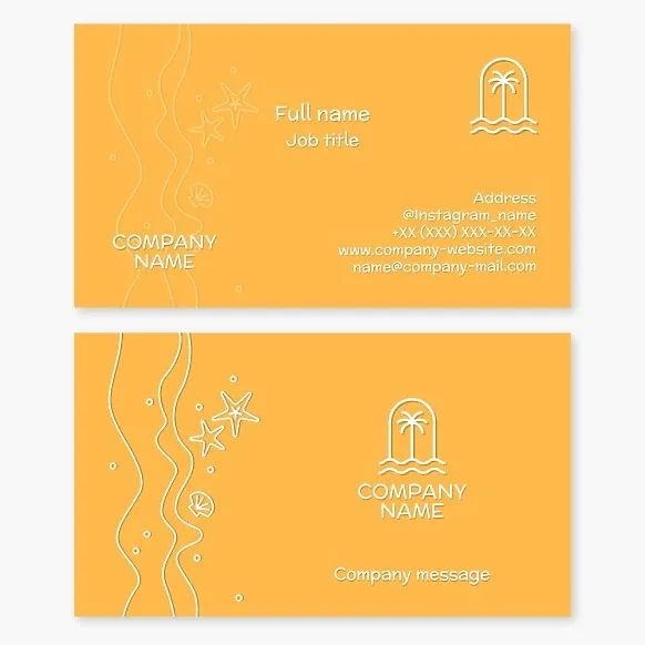 Fun beach themed business card template. Beach products and services.