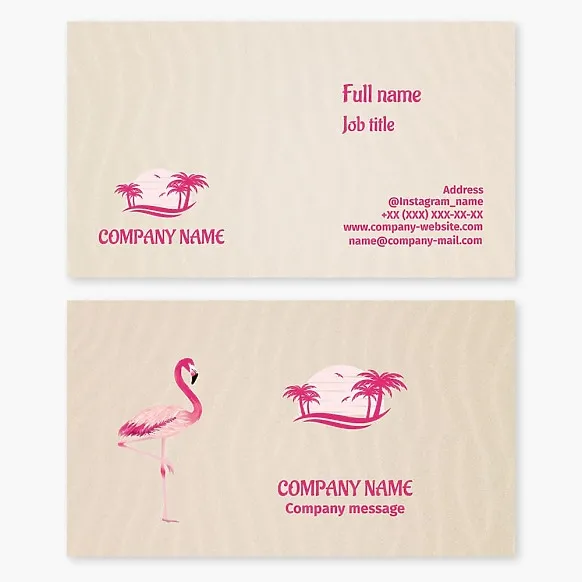 Business card template Tourism and leisure