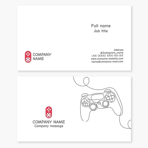 Business card template. Computer games.