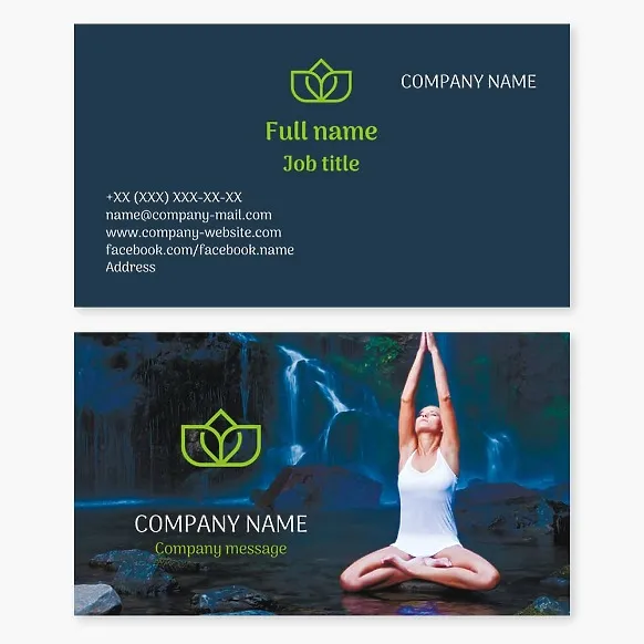 Business card template Yoga, meditation