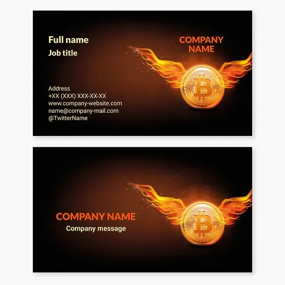 Business card template Bitcoin, cryptocurrency