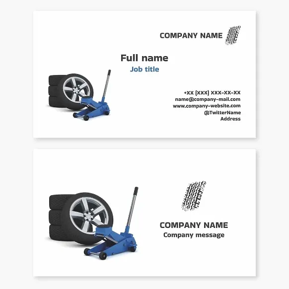 Business card template Tire service