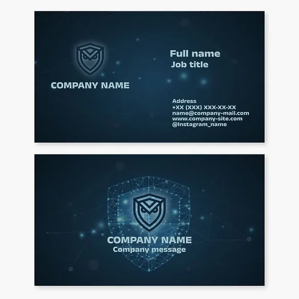 Business card template. Security agency. Ensuring the safety of private properties, property, and people.