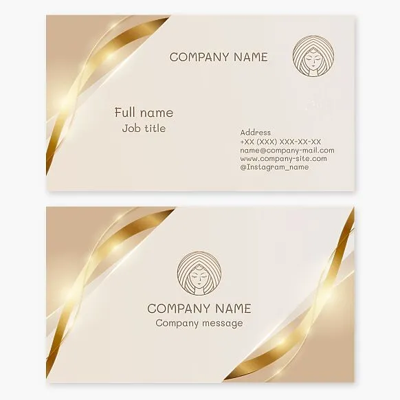 A stunning abstract business card template. Woman with a curly hairdo. Hairdressing salon. Abstract.