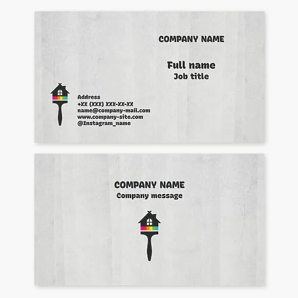 Business card template for house painting services. Color studio.