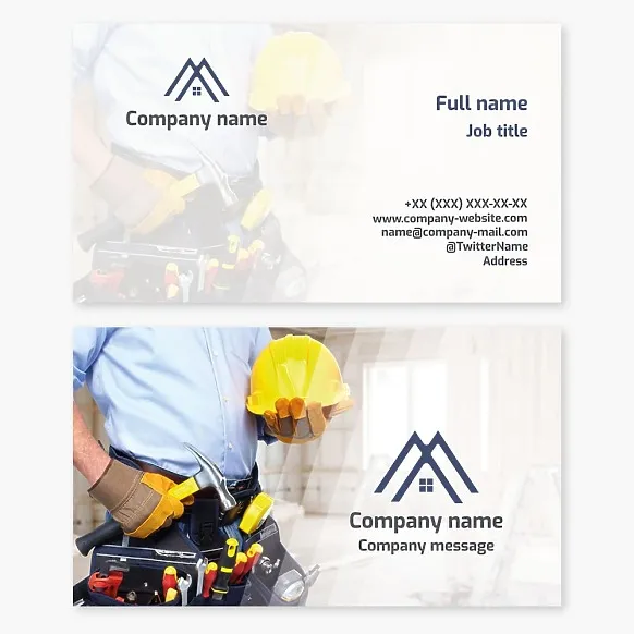 Business card template Construction and repair of houses and buildings