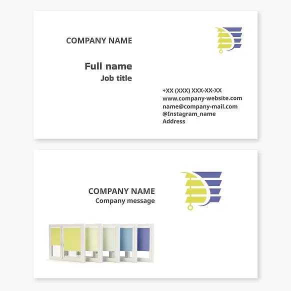 Business card template Blinds, fabric roller blinds