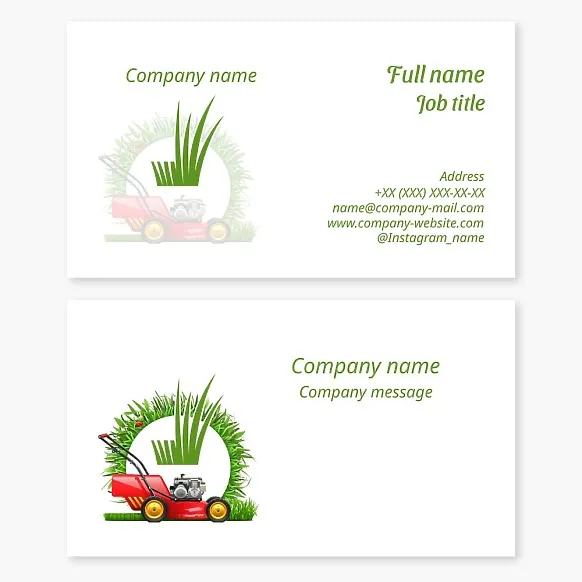 Business card template Lawn mowing