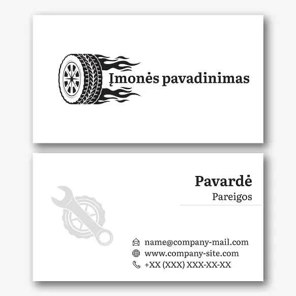 Padangų montavimo vizitinės kortelės Šablonas