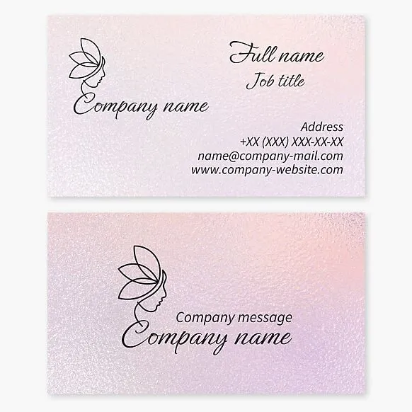 Lotus girl, beauty, beauty salon, hairdresser. Business card template