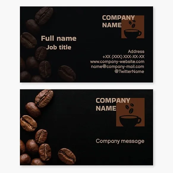 Business card template Coffee, grains, cafe