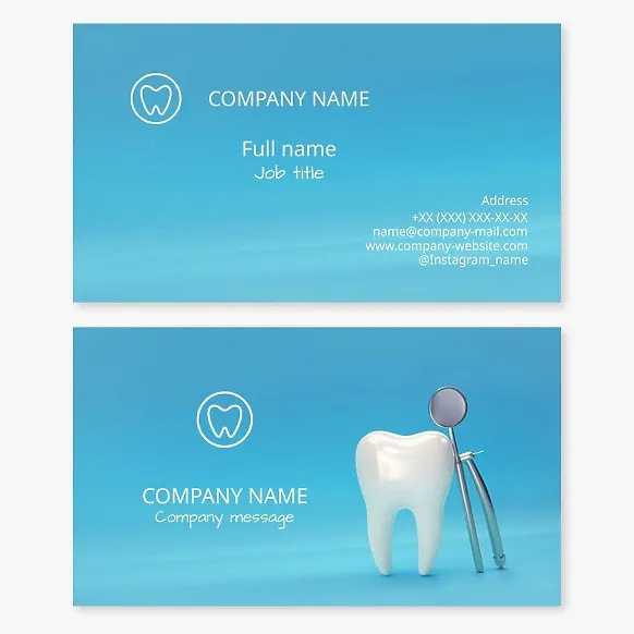 Business card template. Dentistry. Letter O.