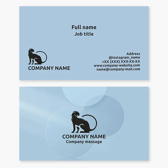 Business card template. Puma, panther.