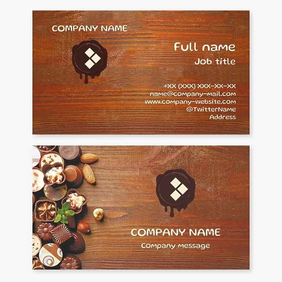 Business card template Sweets, chocolate