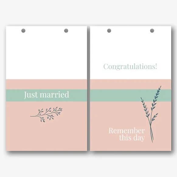Template of a paper bag for a wedding