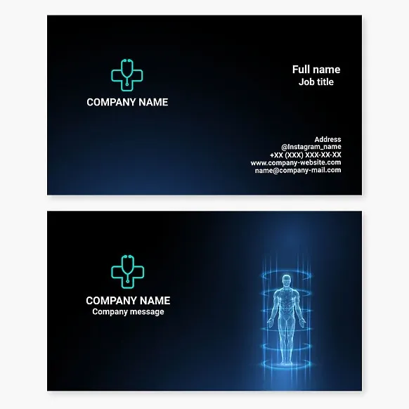 Business card template. Medical diagnostics. Comprehensive body examination.