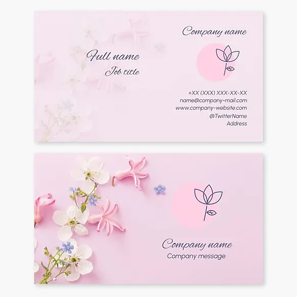 Business card template Flower, plant for home and garden