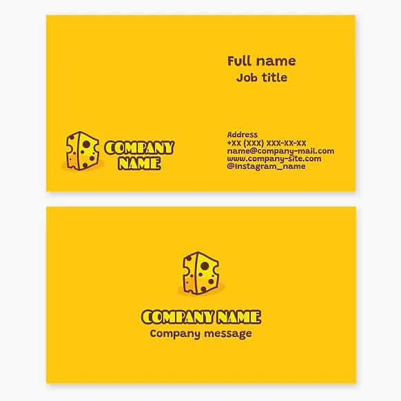 Business card template with cheese logo. Cheese Shop. Cheese factory.