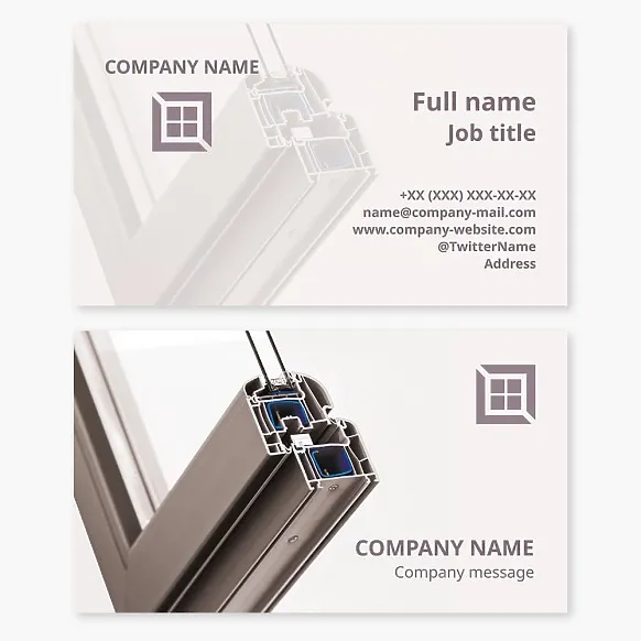 Business card template Windows, doors, partitions