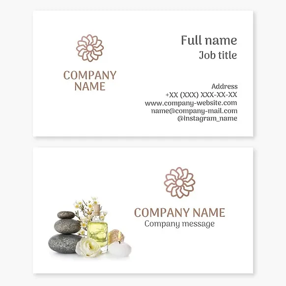 Business card template SPA salon, SPA services, SPA materials
