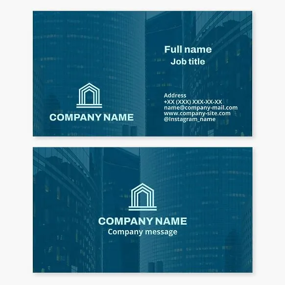 Business card template. Real estate agency. Construction company.