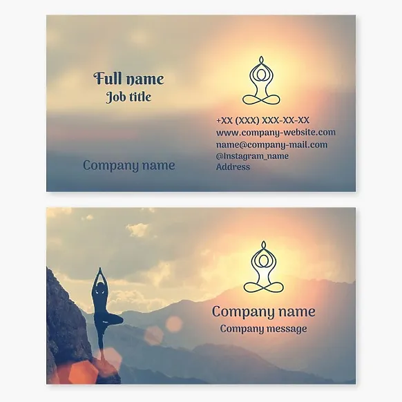 Business card template Yoga, meditation, exercises