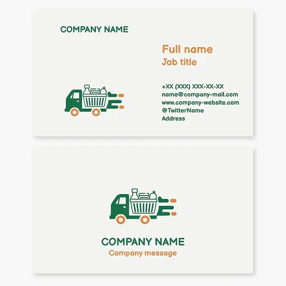 Business card template Food delivery