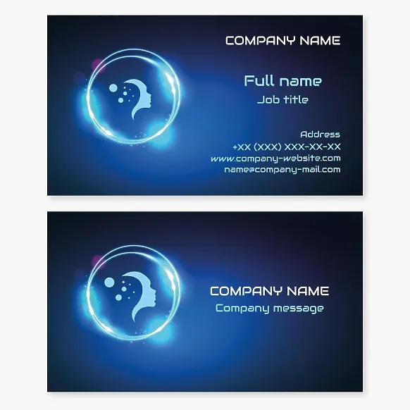 Business card template Planetary scale, mind, science fiction writer