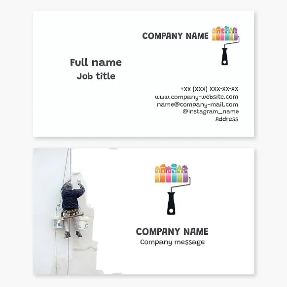 Business card template Facade paints, Painting of building facades