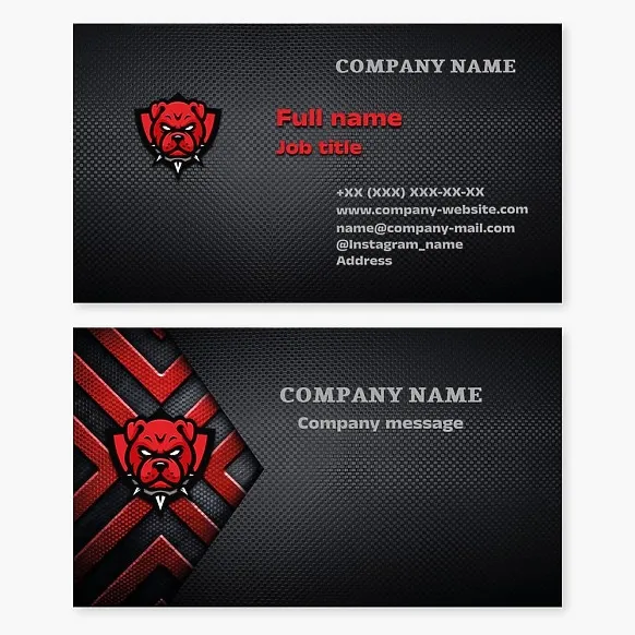 Pitbull Terrier, Safety, Sports. Business Card Template