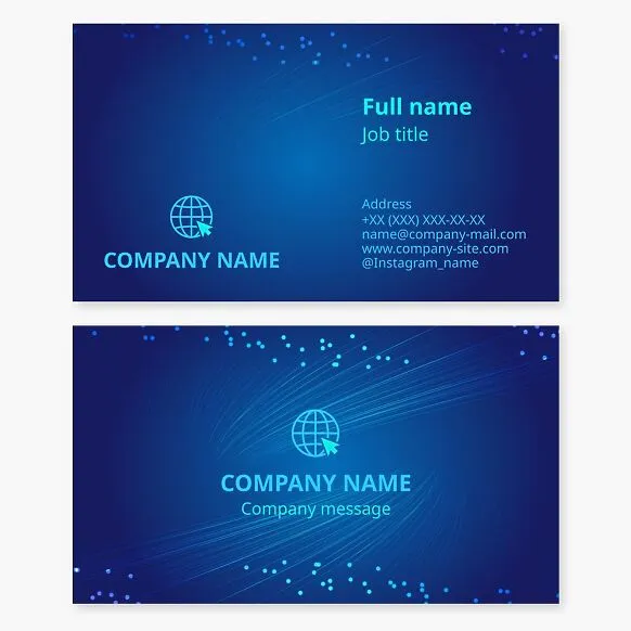 Business card template. Fiber optic internet provider. Website and app creation.
