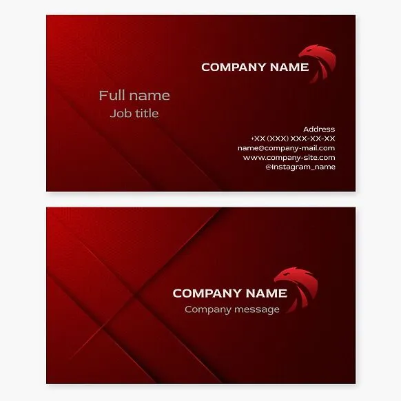 Abstract Red Eagle Business Card Template