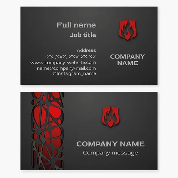 Business card template Fire protection, fire safety