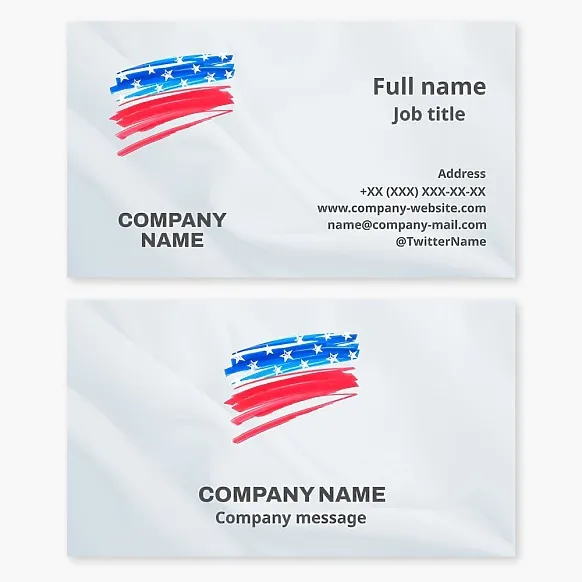 USA flag, patriotism. Business card template