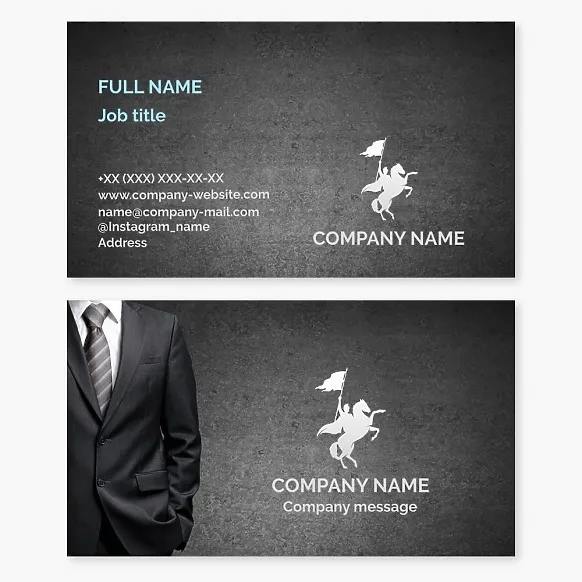 Business Card Template Menswear & Accessories, Flag Bearer Rider  Tools & Materials for Abstract Accessories