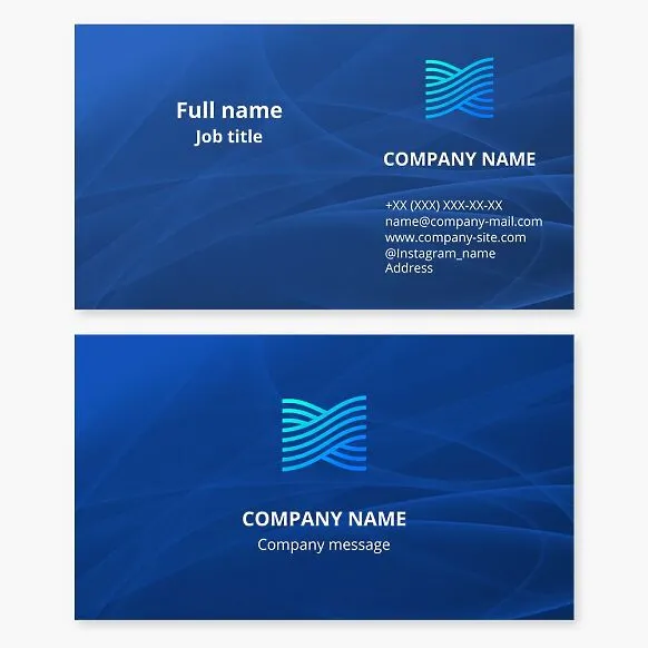 Business card template. Abstract. Aqua. Letter X.