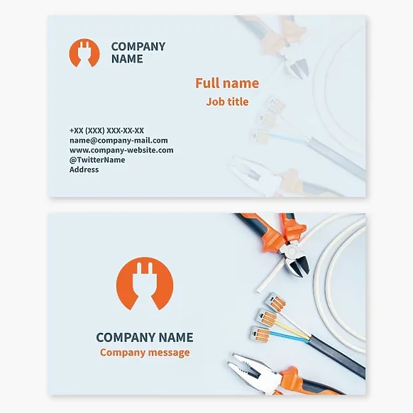 Business card template Electrician